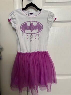 Girls Purple Glitter Bat Tutu Costume Dress